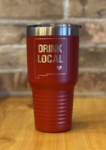 Load image into Gallery viewer, 30oz Kith+Kin Tumbler Red - "drink local"