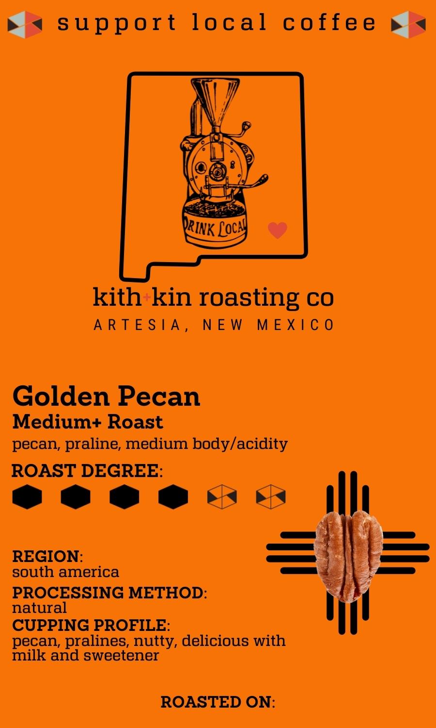 Golden Pecan Flavored Coffee (medium+ roast)